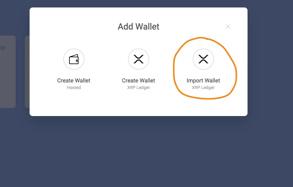 upload offline ripple wallet screen 