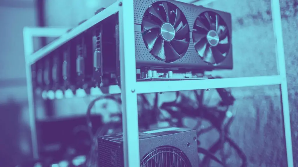 Ethereum mining rig with video cards 